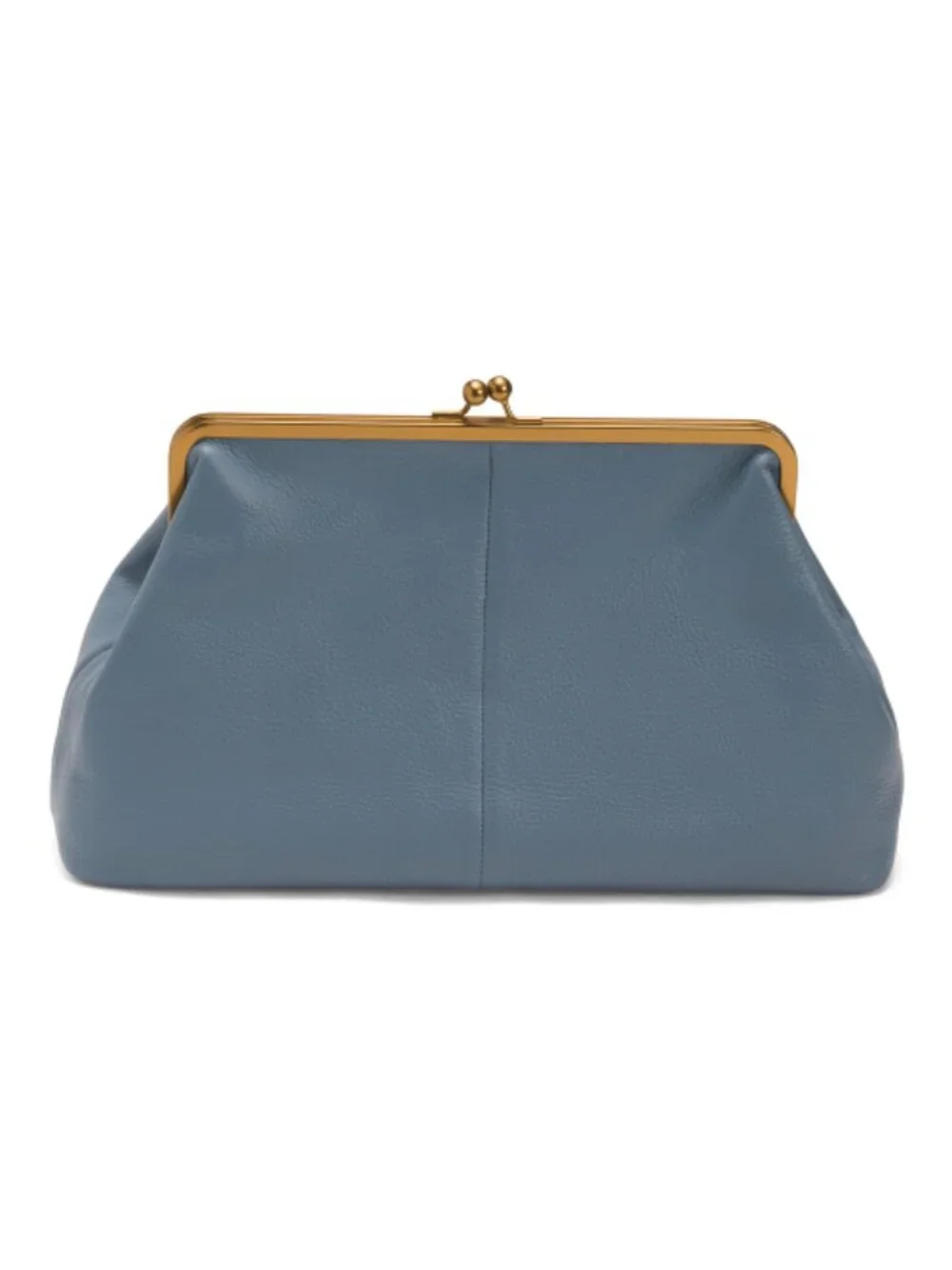 AMERICAN LEATHER CO. Leather Grace Oversized Kiss Lock Clutch
